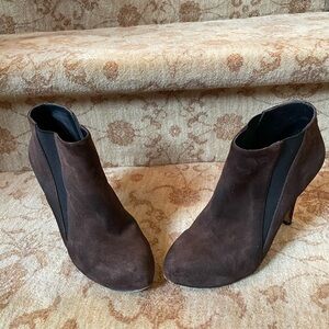 Saks Fifth Avenue Dark Brown Ankle Booties